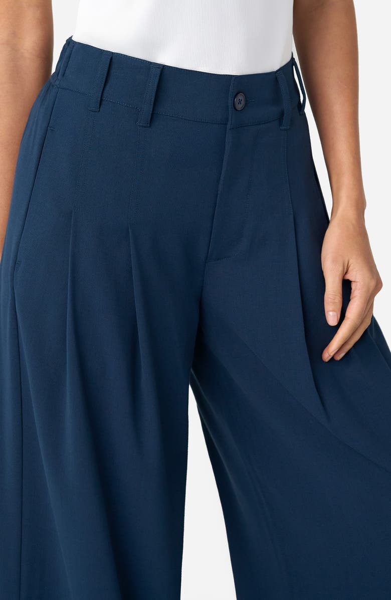 Liverpool Los Angeles Pleated Wide Leg Ankle Pants, Alternate, color, Oxford Navy