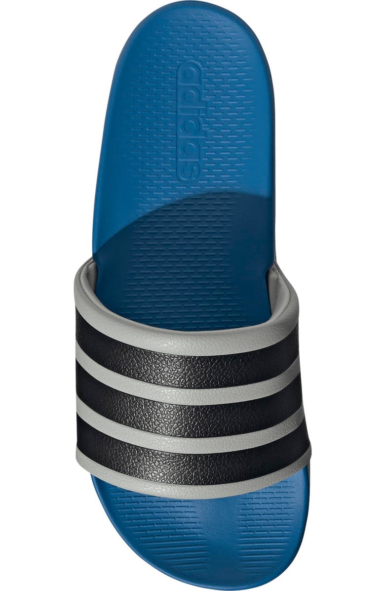 adidas Adilette Comfort 2.0 Slide Sandal, Alternate, color, Grey Two/ Core Black/ Ray Blue