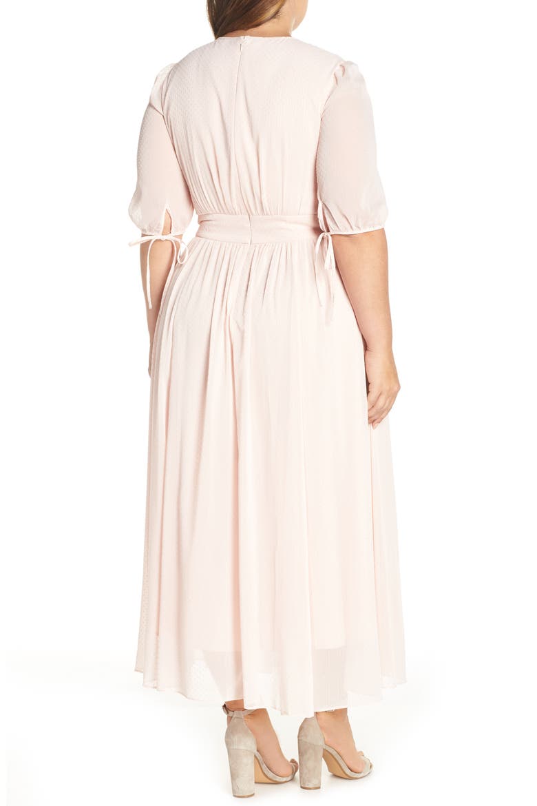Louise Mini Dot Flared Dress, Alternate, color, POWDER
