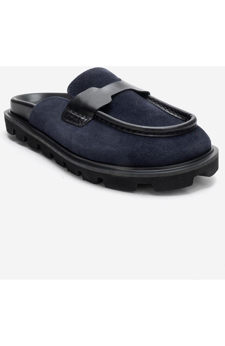 Forever & Always Shoes Vela Leather Slipper, Alternate, color, Navy Suede