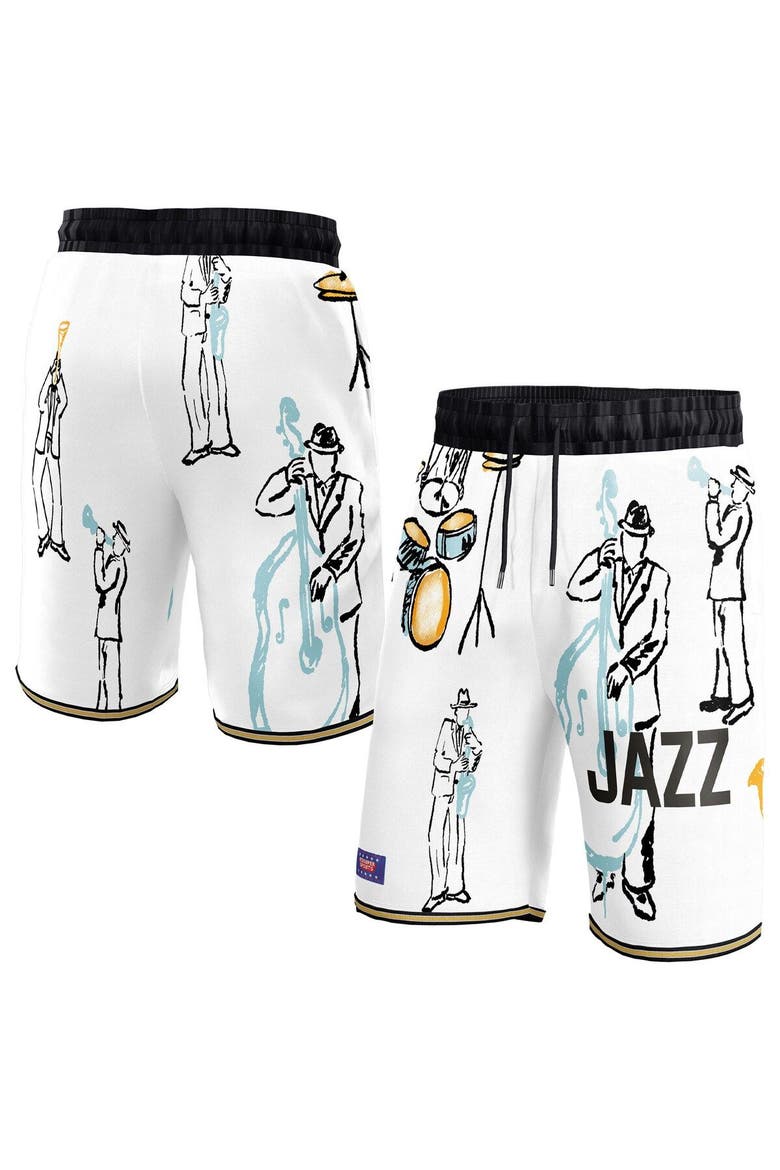 Unisex NBA & KidSuper Studios by Fanatics White Utah Jazz Hometown Shorts, Main, color, White