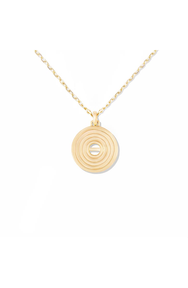 Campbell + Charlotte Edge Disk Pendant Necklace, Alternate, color, Gold