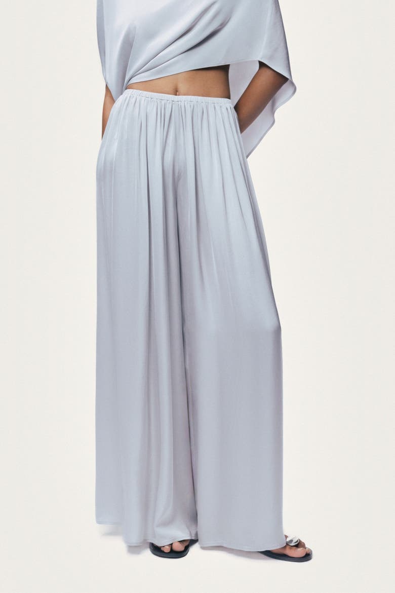Elasticated Wide-Leg Pants, Main, color, Grey