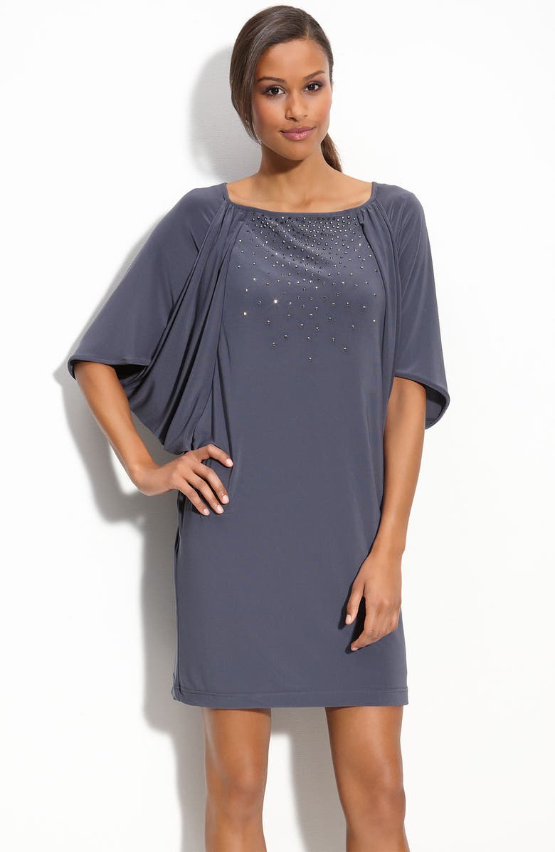 Adrianna Papell Beaded Batwing Dress, Main, color, 