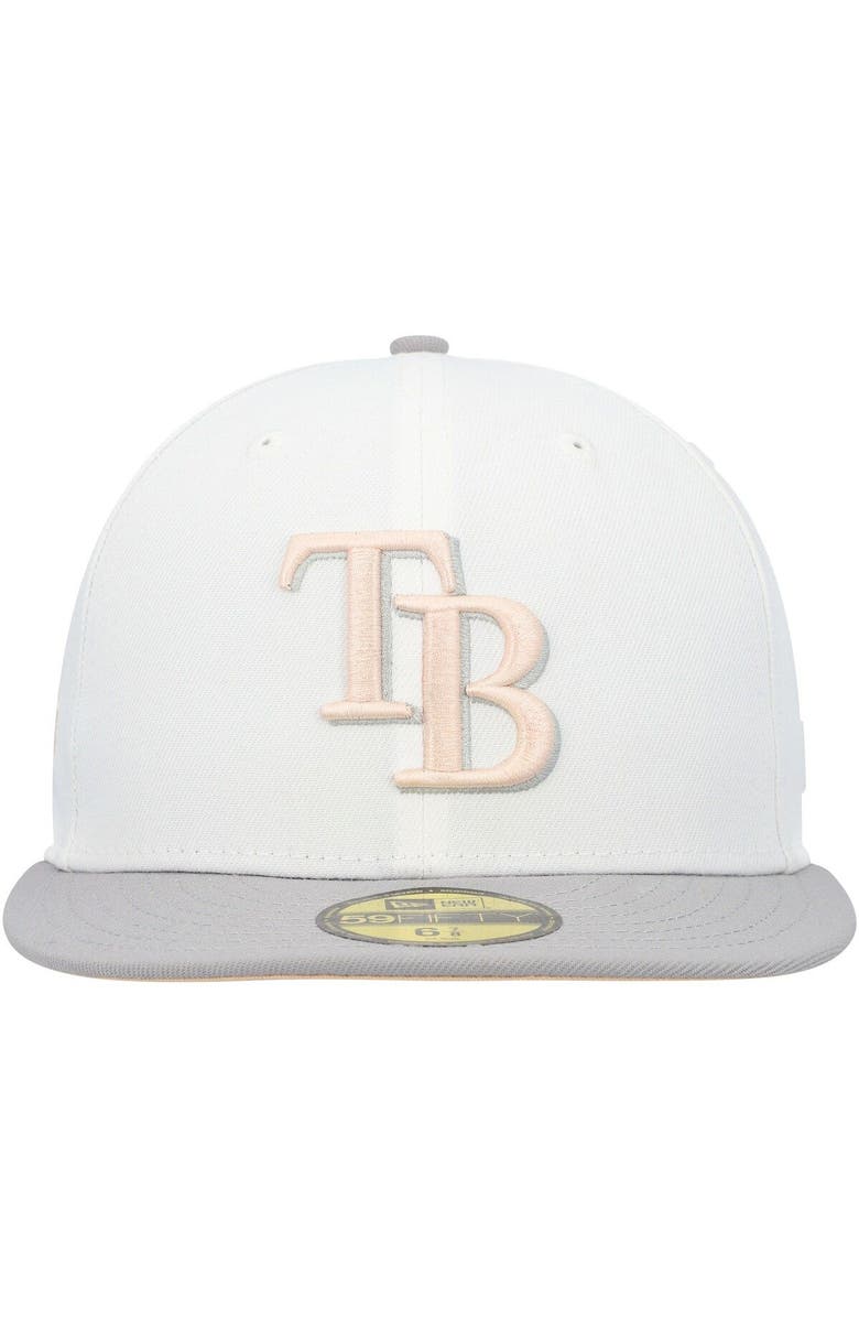 New Era Men's New Era White/Gray Tampa Bay Rays 2008 World Series Side Patch Undervisor 59FIFTY Fitted Hat, Alternate, color, 