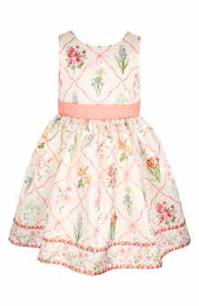 Kids' Border Print Mikado Party Dress
