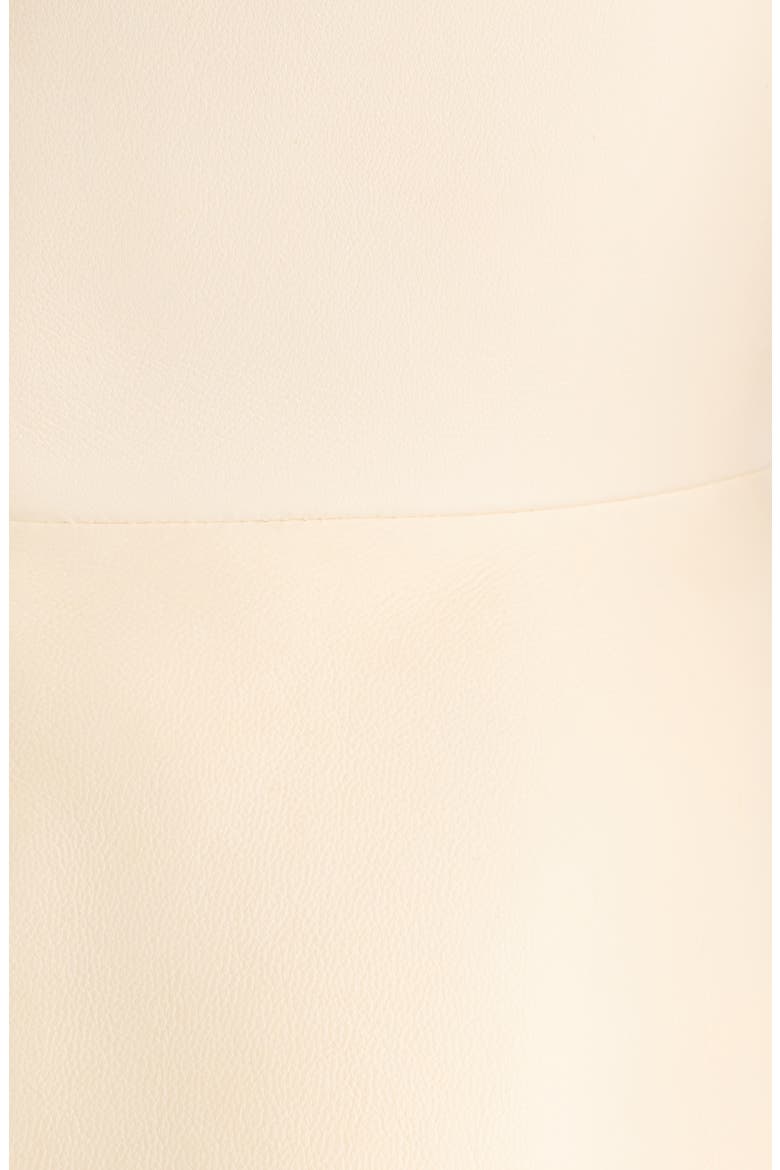 Bow Sliced Leather Minidress, Alternate, color, VANILLA CREAM