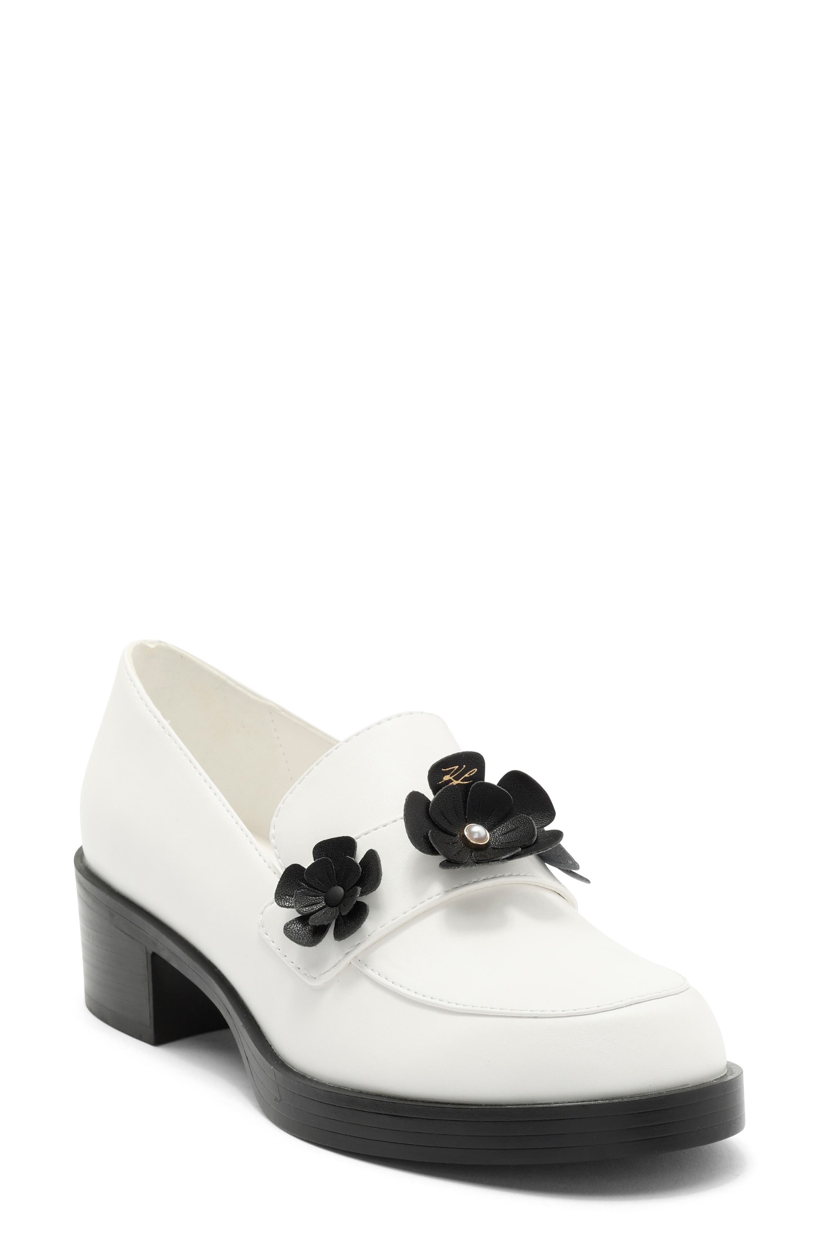 Karl Lagerfeld Paris Camilia Fleur Loafer In White