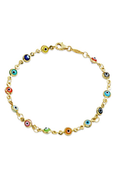 Enamel Evil Eye Chain Bracelet
