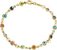 SAVVY CIE JEWELS Enamel Evil Eye Chain Bracelet