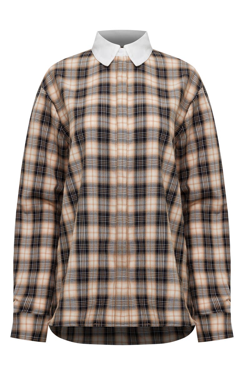 LIONESS Vacanza Plaid Shirt, Alternate, color, Cool Chocolate Plaid