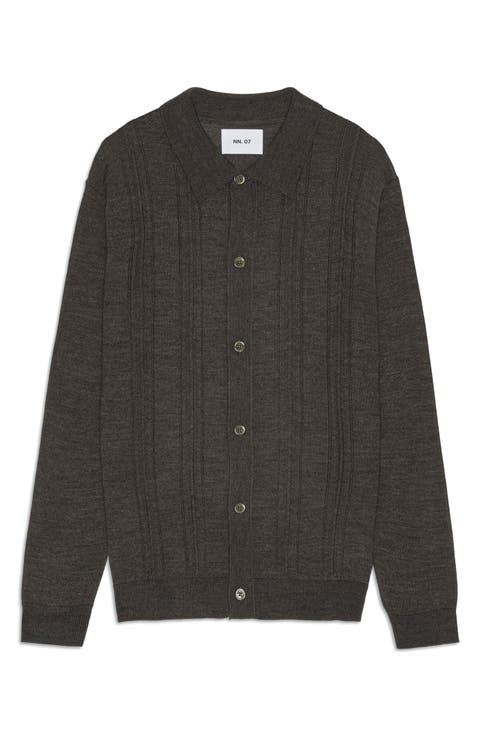 Thor Pointelle Wool Blend Cardigan