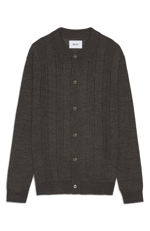 Nn07 Thor Pointelle Wool Blend Cardigan In Black