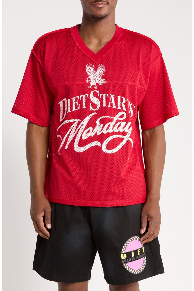 State Champs Mesh Practice Jersey, Main, color, RED/ WHITE