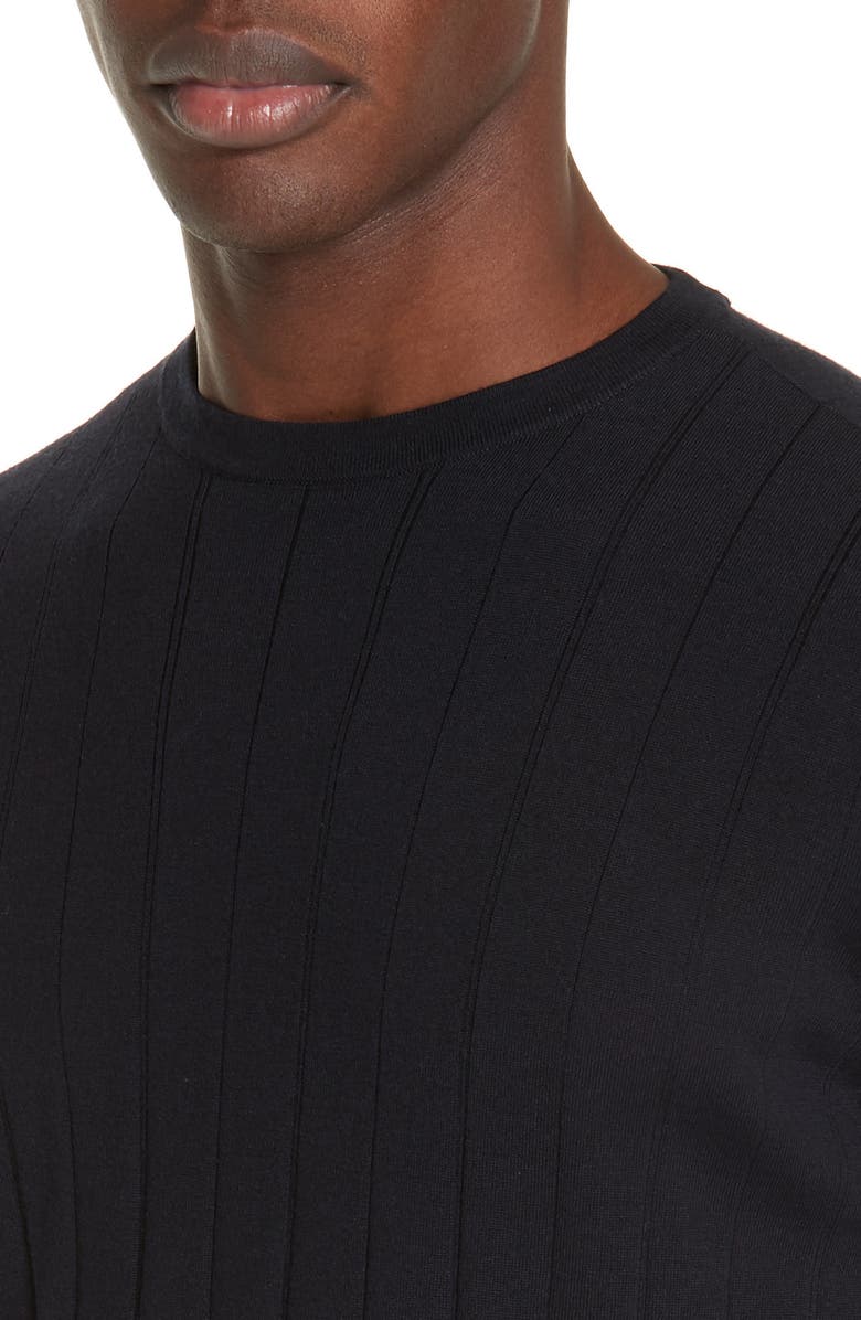 Emporio Armani Ribbed Wool Blend Crewneck Sweater, Alternate, color,