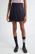 Thom Browne Drop Back Pleated Wool Miniskirt