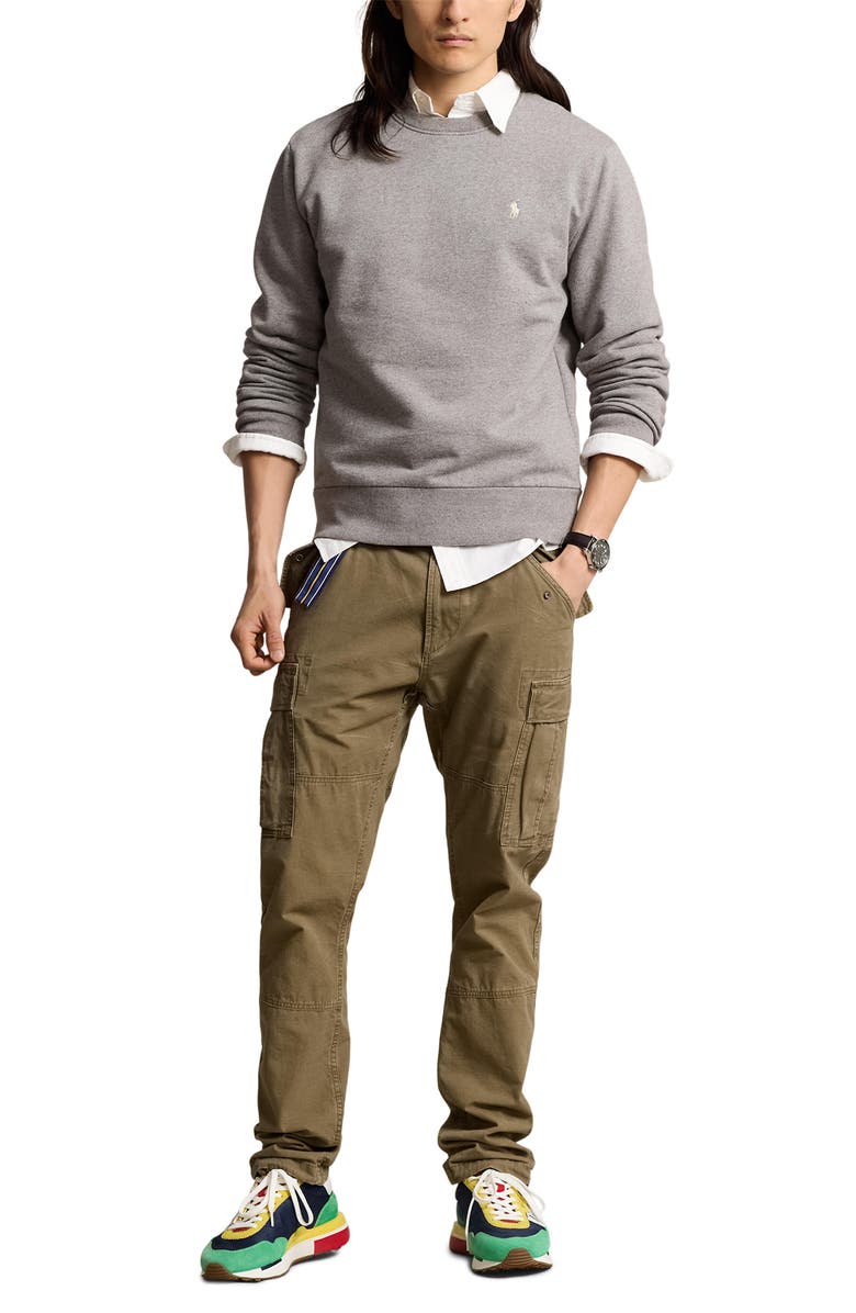 Polo Ralph Lauren French Terry Sweatshirt, Alternate, color, Dark Vintage Heather