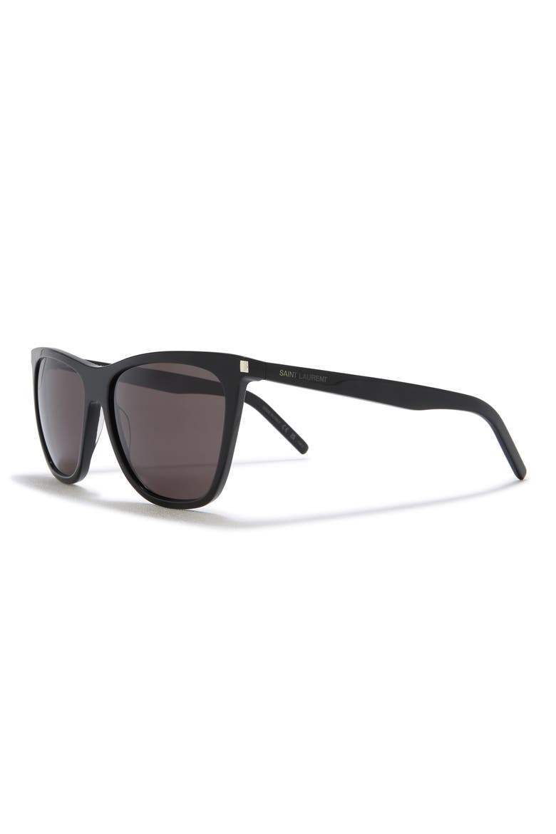 58mm Cat Eye Sunglasses, Alternate, color, BLACK / BLACK