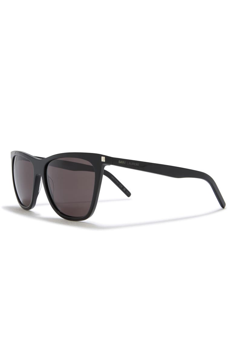Saint Laurent 58mm Cat Eye Sunglasses, Alternate, color, Black / Black