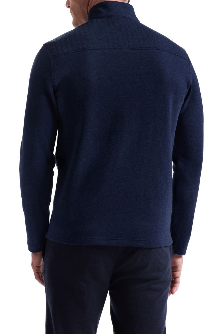 Waffle Quarter Zip Cotton Blend Pullover, Alternate, color, NAVY