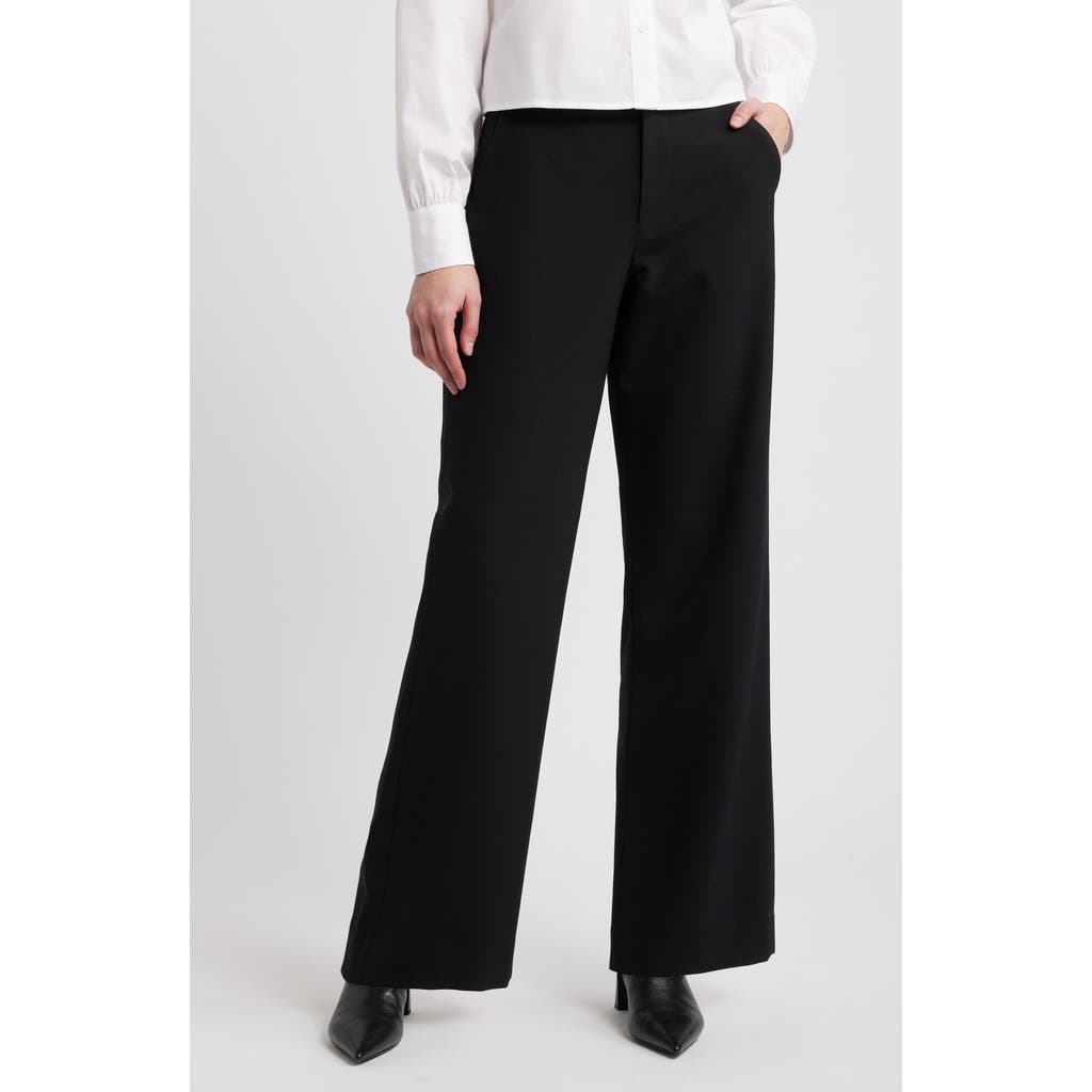 Rag & Bone Banks Wide Leg Wool Blend Ankle Pants In Black