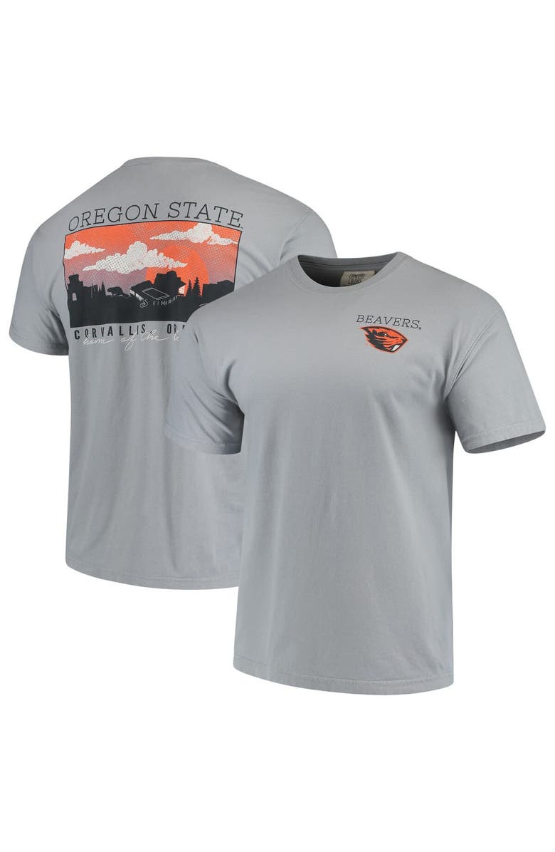 IMAGE ONE Men's Gray Oregon State Beavers Team Comfort Colors Campus Scenery T-Shirt, Alternate, color, 