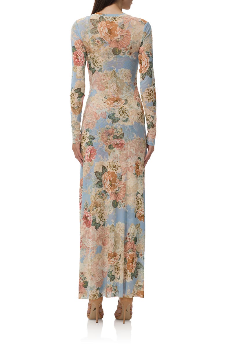 AFRM Paola Floral Print Long Sleeve Dress, Alternate, color, Soft Slate Bloom