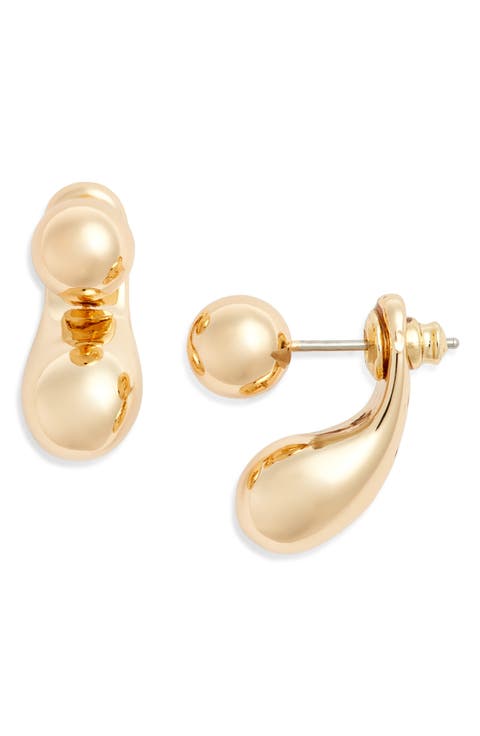 Orb Teardrop Jacket Earrings