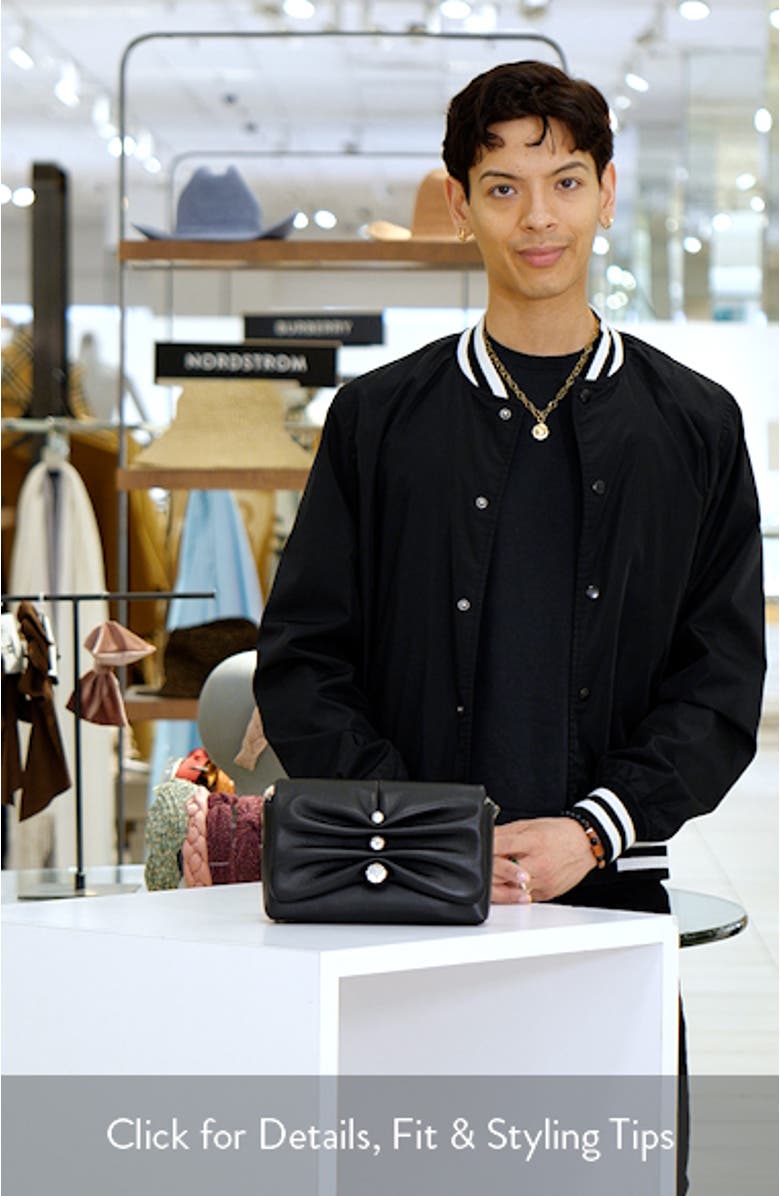 Ruched Crystal Molten Leather Clutch, sales video thumbnail