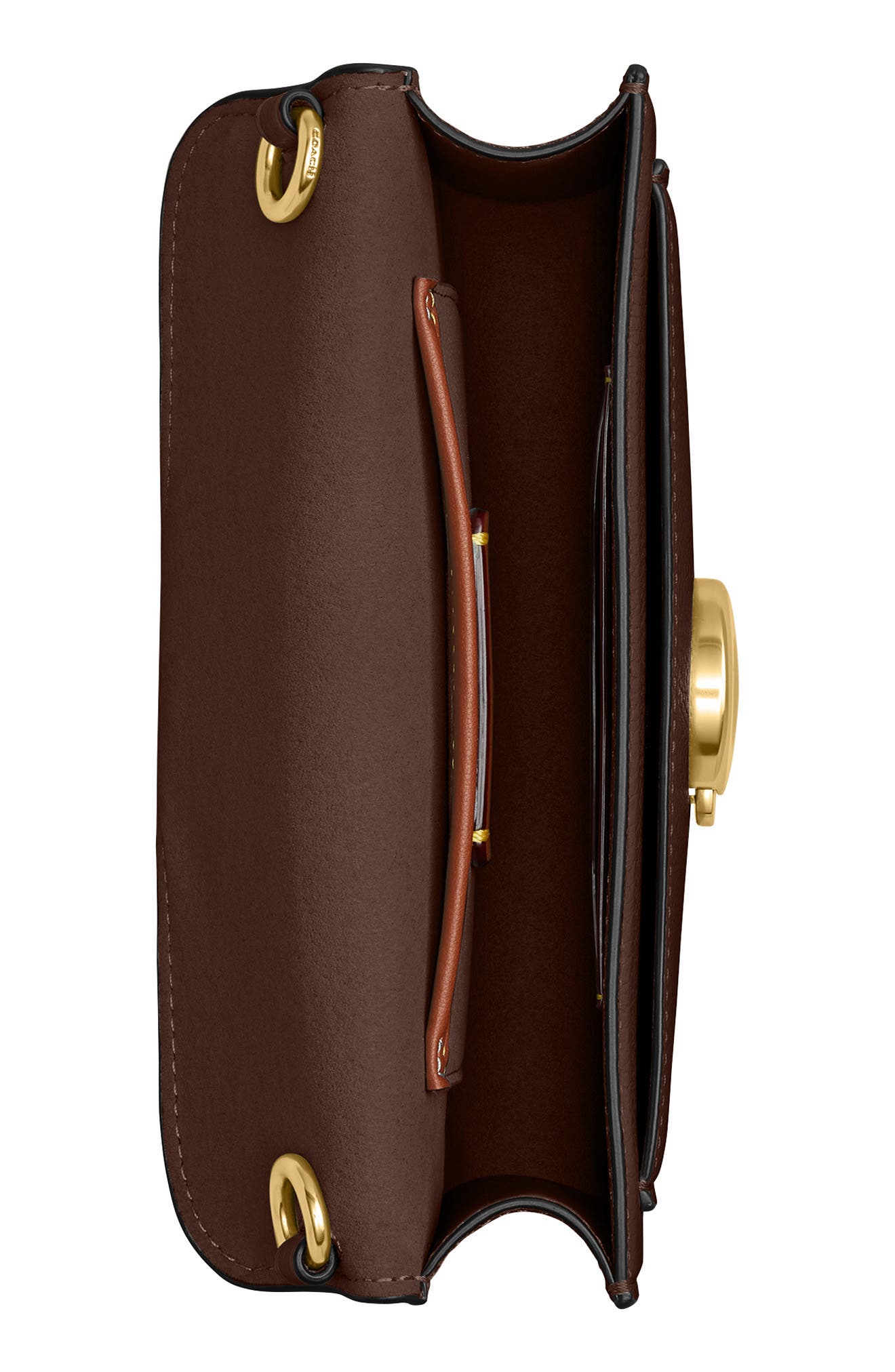 Tabby Polished Pebble Leather Wristlet, Alternate, color, B4/ MAPLE