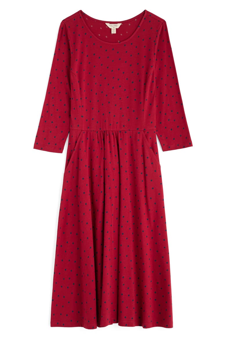 April Printed Stretch Organic Cotton Dress, Alternate, color, LITTLE SPONGE SPOT DAHLIA