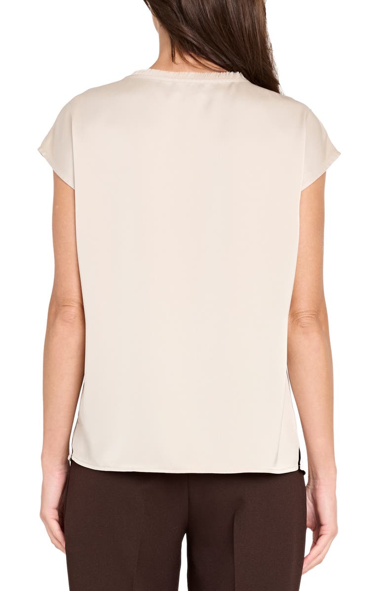 Tahari ASL Fringe Satin Top, Alternate, color, Taupe