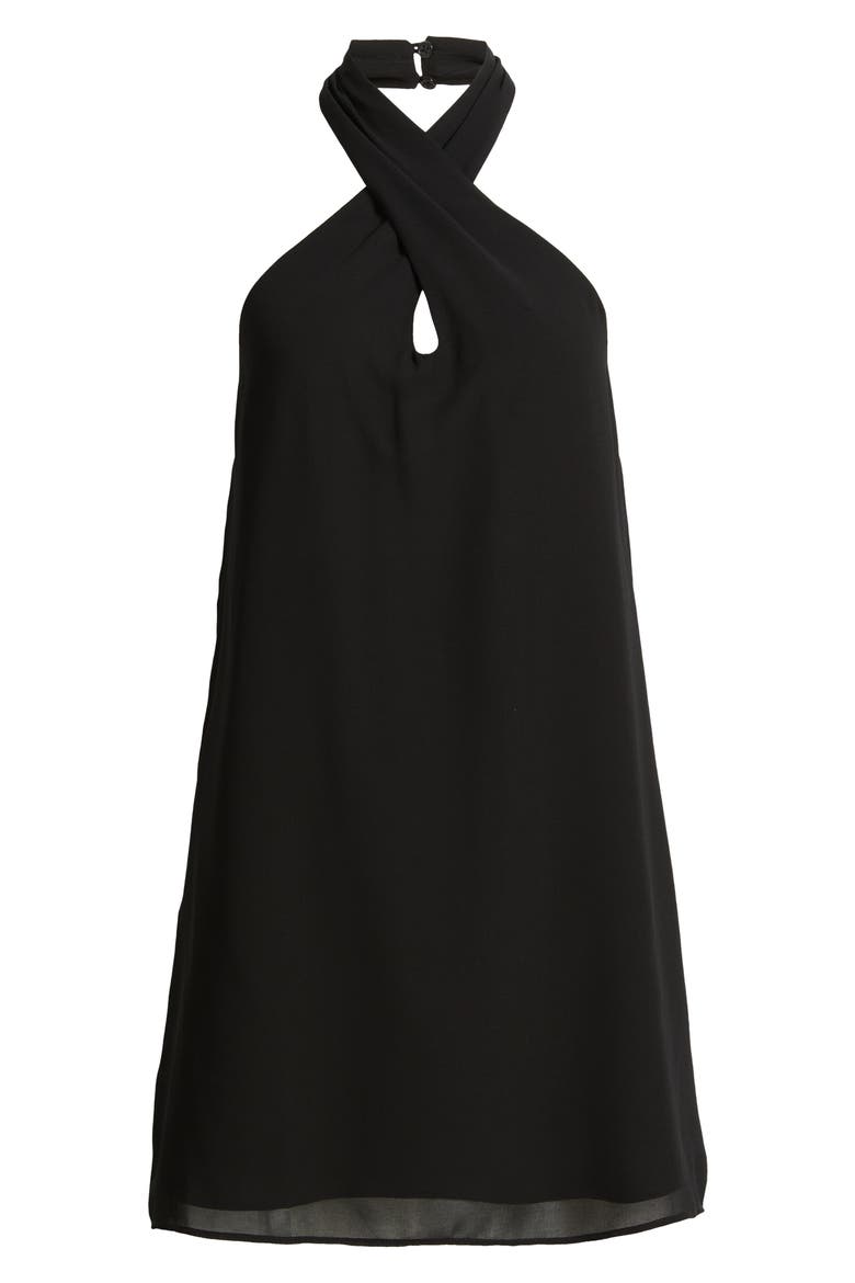 Halter Minidress, Alternate, color, BLACK