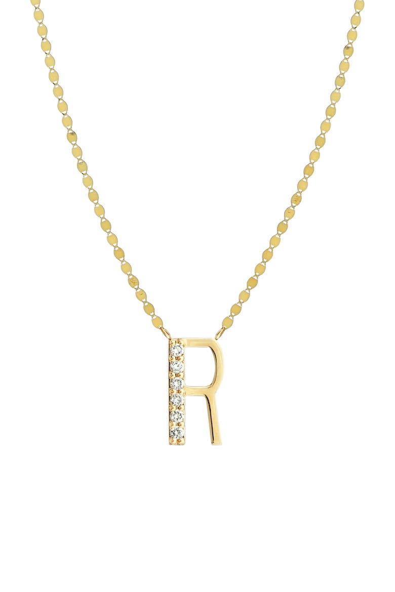 14K Gold Initial Pendant Necklace, Main, color, YELLOW GOLD- R