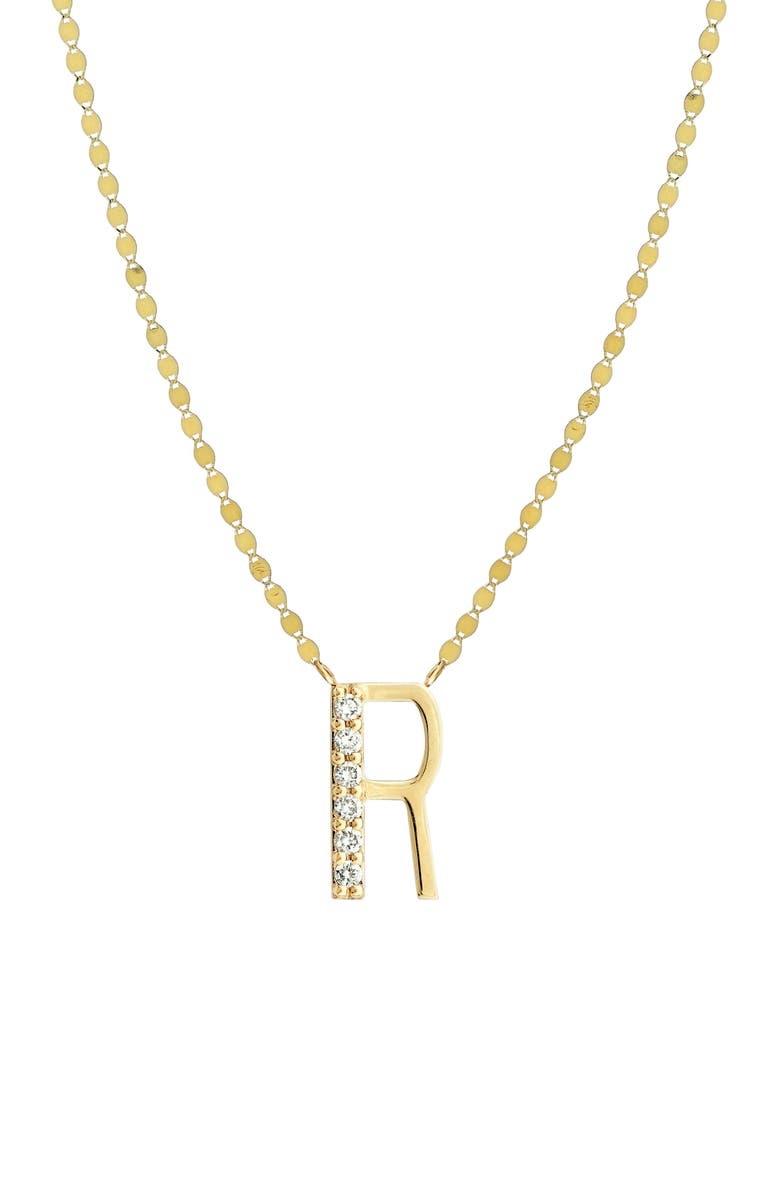 LANA 14K Gold Initial Pendant Necklace, Main, color, Yellow Gold- R