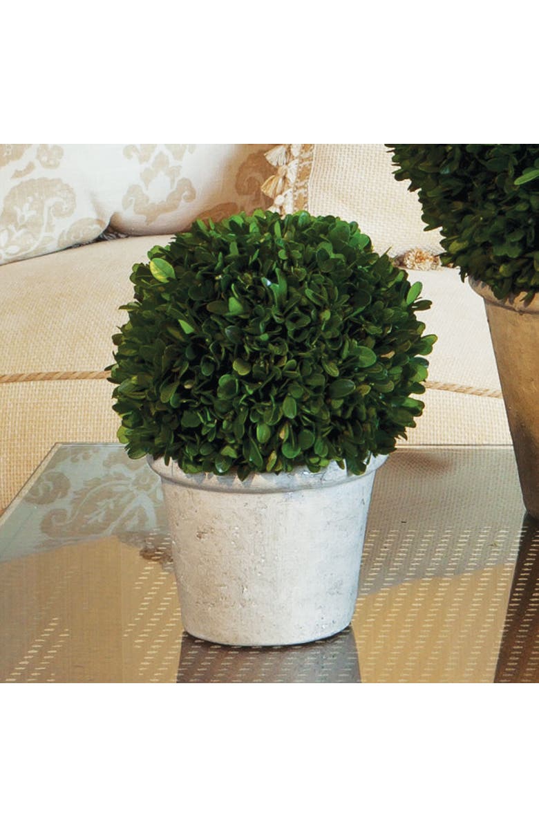 Napa Home & Garden Boxwood 8" Faux (Fake) Ball In Pot, Alternate, color, Green