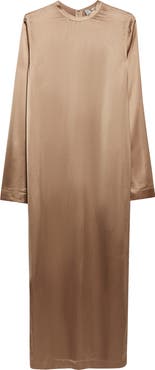 TOTEME Long Sleeve Satin Dress