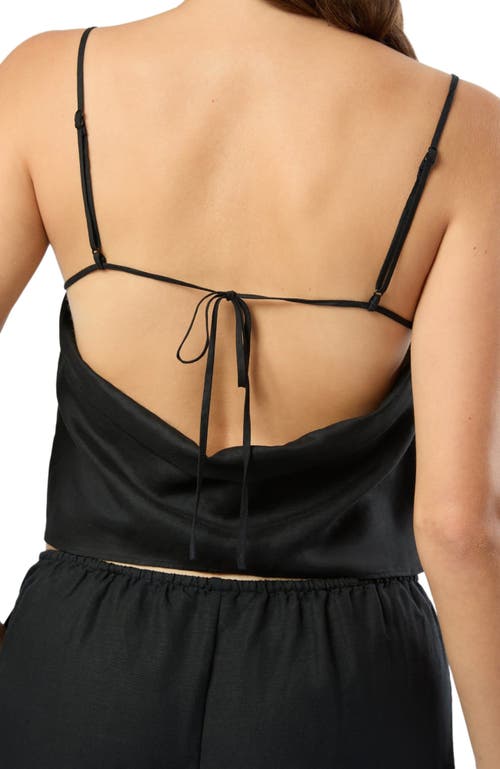 Onia Air Linen Square Neck Tank Top In Black