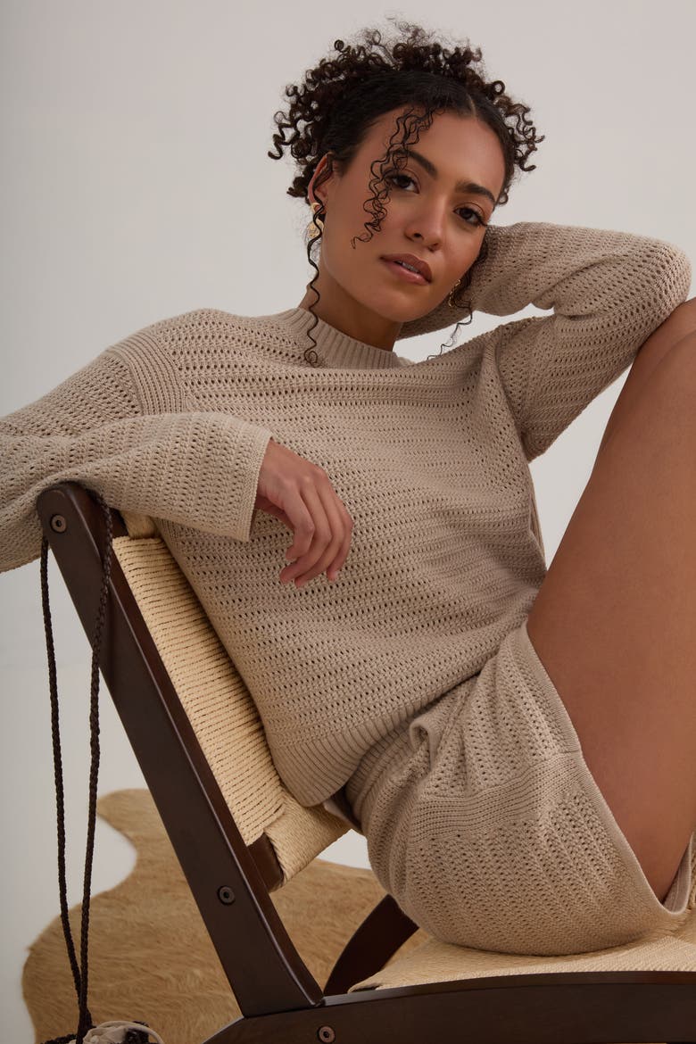 The Open Knit Short, Alternate, color, SAND