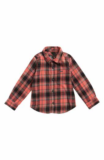 Volcom Kids' Caden Plaid Long Sleeve Flannel Shirt