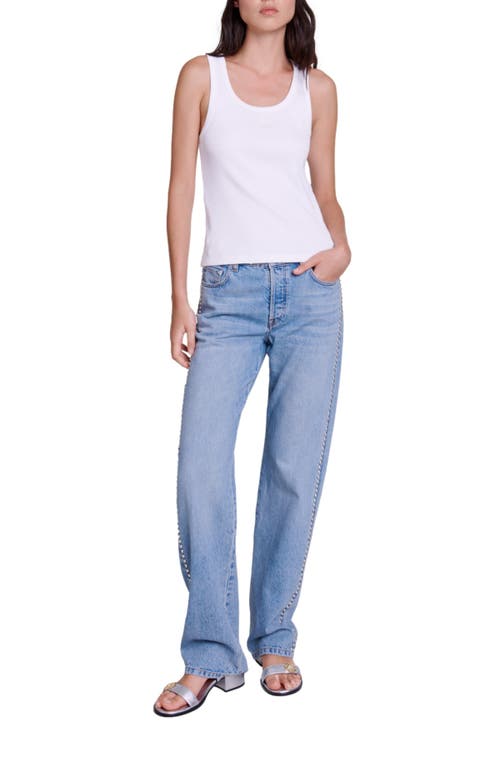 Maje Rib Knit Tank Top For Fall/winter In White