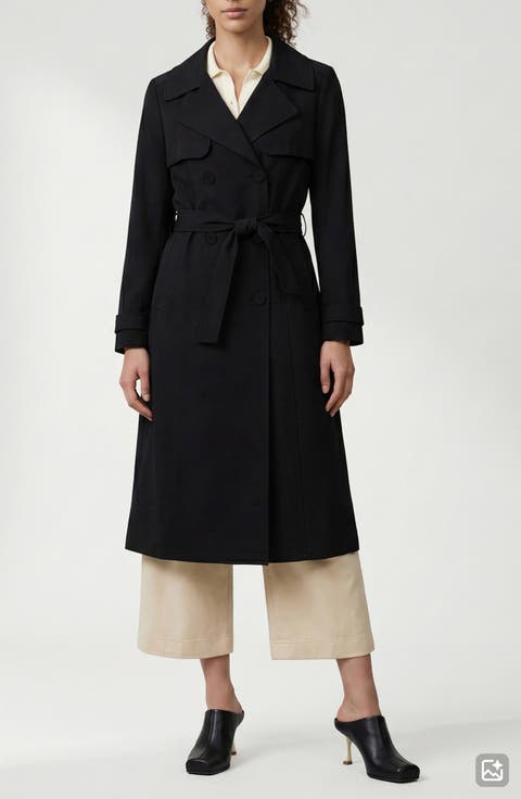 Evelin Tie Waist Water Repellent Coat