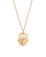 Fable England T Initial Tulip Gold Spinner Chain Necklace