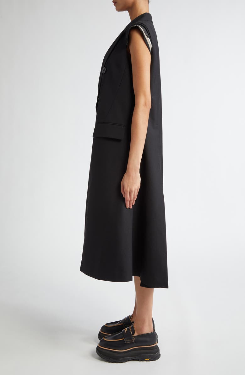 Sacai Suiting Double Breasted Longline Vest, Alternate, color,