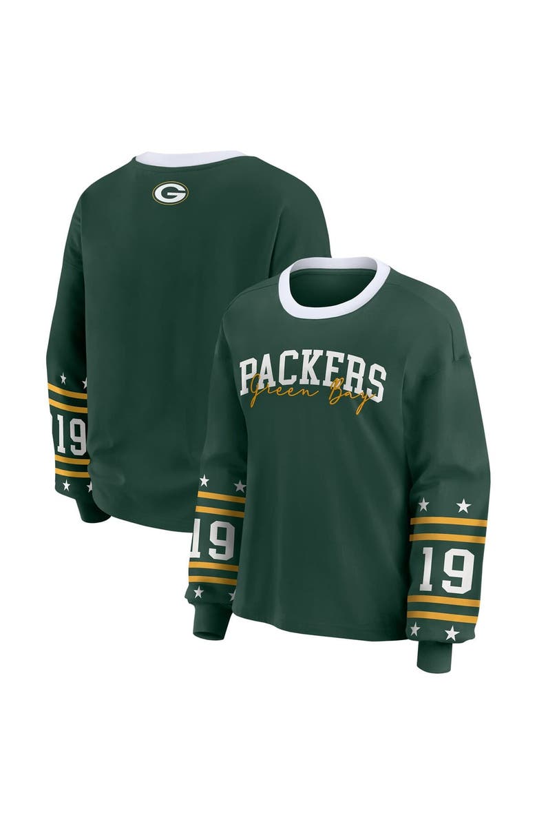 WEAR by Erin Andrews Women's WEAR by Erin Andrews Green Green Bay Packers Plus Size Sport Long-Sleeve T-Shirt, Main, color, Green