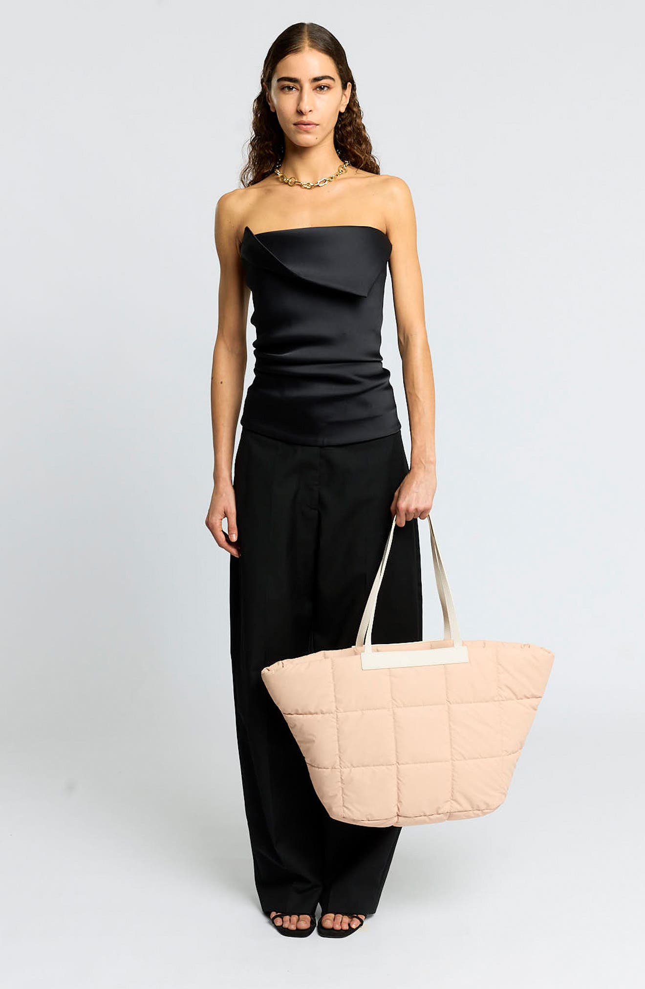 VeeCollective Porter Basque Quilted Recycled Nylon Tote, Alternate, color, Cameo Rose Pnk