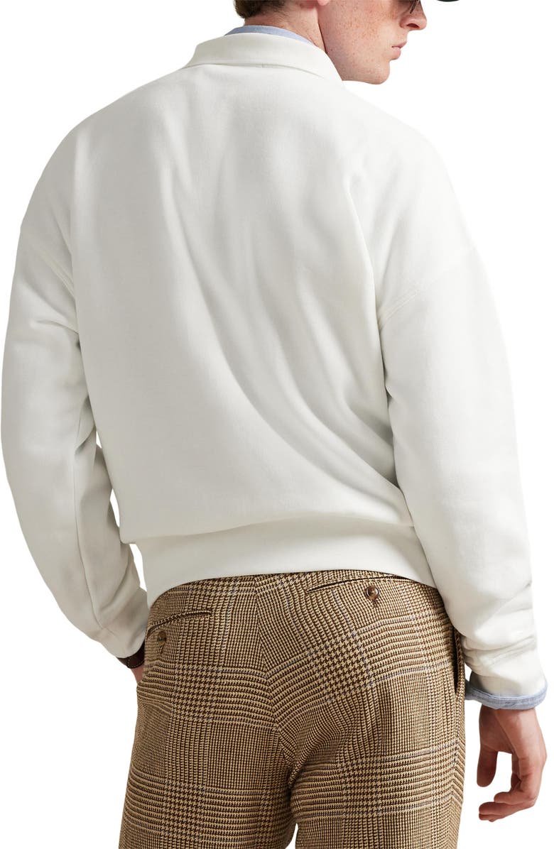 Polo Ralph Lauren Relaxed Fit Fleece Graphic Polo Sweatshirt, Alternate, color, White