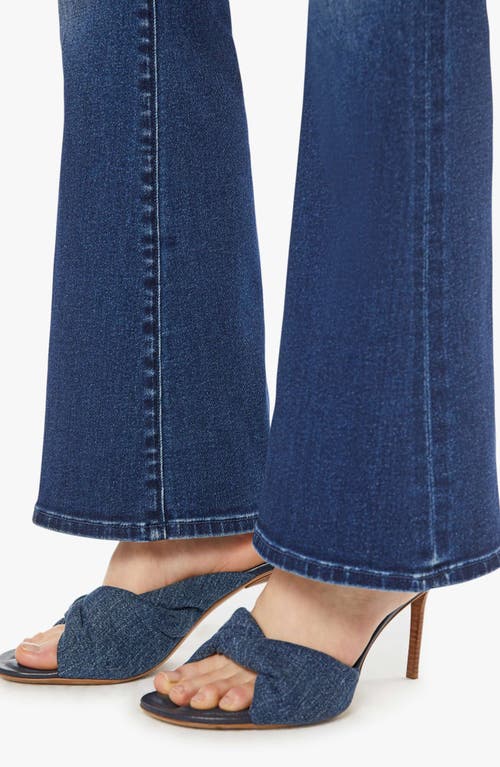 Mother Flared Denim Jeans With Frayed Stitching In Blue