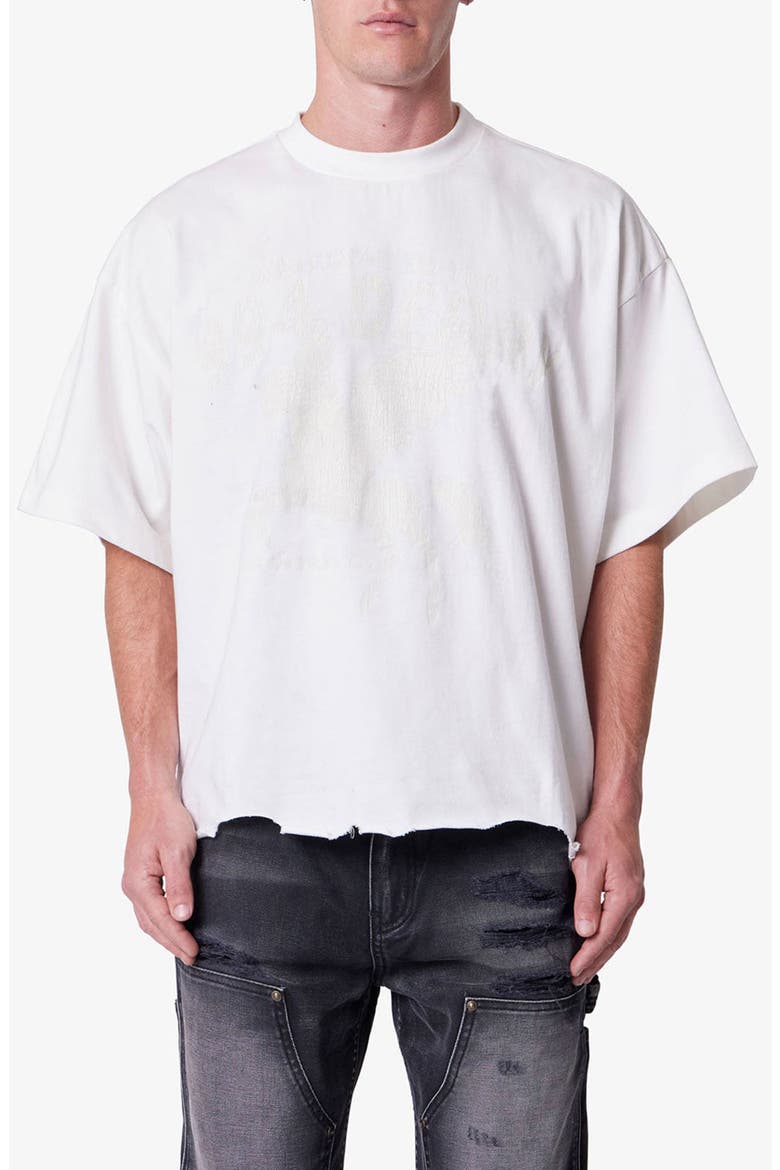 Moth Eaten Crop T-Shirt, Main, color, WHITE
