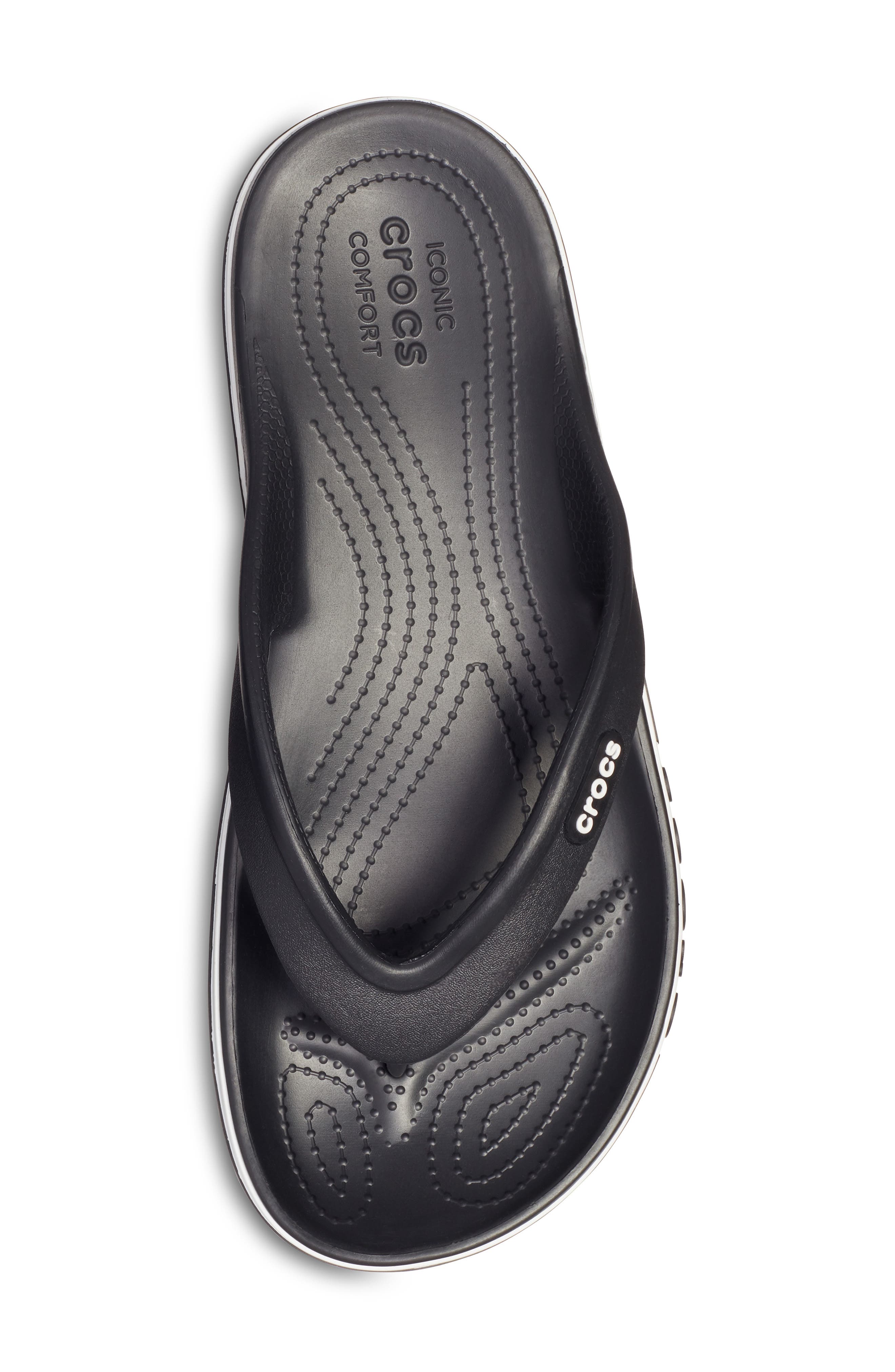 CROCS Gender Inclusive Bayaband Flip Flop Sandal, Alternate, color, Black/White